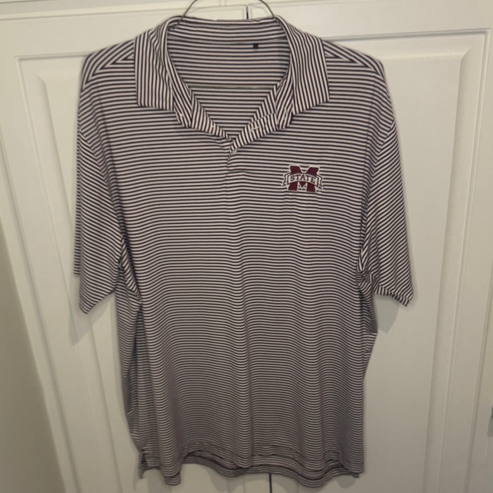 Striped MSU Polo Shirt